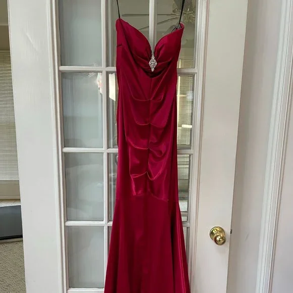 chinese dress ladies Chic Red Sleeveless Mermaid Prom Dresses Long Evening Party Gowns main image 0